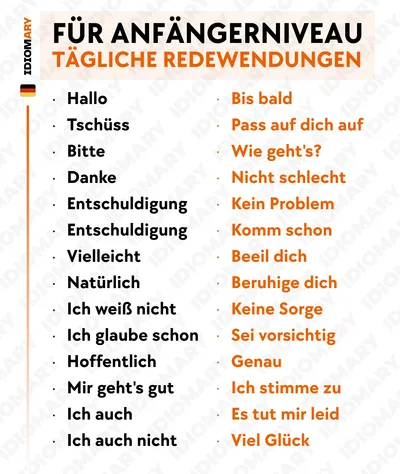 Common Expressions List in German